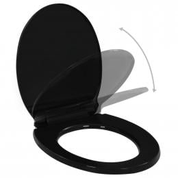 Soft-close Toilet Seat With Quick-release Design Black 42.5 x 34 cm