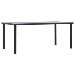 Dining Table Black And Concrete Grey 180x90x75 Cm Mdf