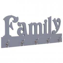 Wall Mounted Coat Rack Family Grey 74x29.5cm