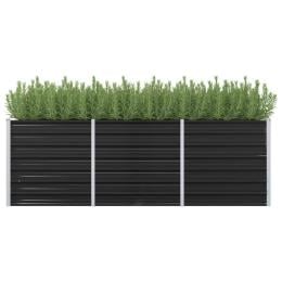 Garden Raised Bed Anthracite 240 x 80 x 77cm Galvanised Steel