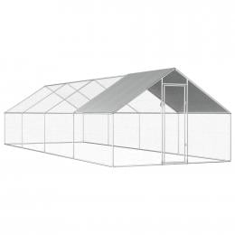 Outdoor Chicken Cage 2.75x8x1.92m Galvanised Steel