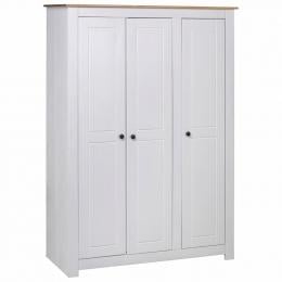 3-door Wardrobe White 118x50x171.5 Cm Pine Panama Range