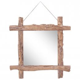 Log Mirror Natural 70x70 Cm Solid Reclaimed Wood