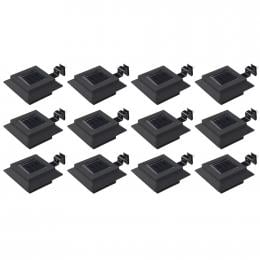 Outdoor Solar Lamps 12 Pcs Led Square 12 Cm Black