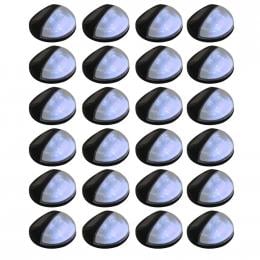 Outdoor Solar Wall Lamps Led 24 Pcs Round Black