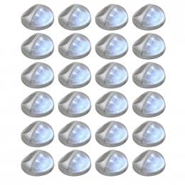 Outdoor Solar Wall Lamps Led 24 Pcs Round Silver