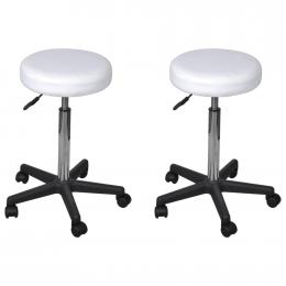 Bar Office Stools 2 Pcs White 35.5x98 Cm Faux Leather