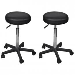 Office Stools 2 Pcs Black 35.5x98 Cm Faux Leather