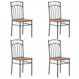 Dining Chairs 4 Pcs Brown Mdf