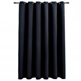 Blockout Curtain With Metal Rings Black 290x245 Cm