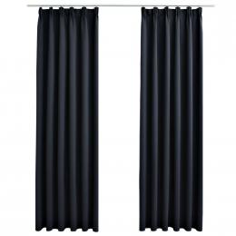 Blockout Curtains With Hooks 2 Pcs Anthracite 140x245 Cm