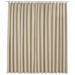 Blockout Curtain With Hooks Beige 290x245 Cm
