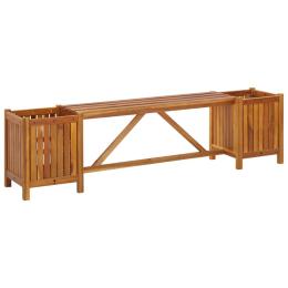 Garden Bench With 2 Planters 150x30x40 Cm Solid Acacia Wood