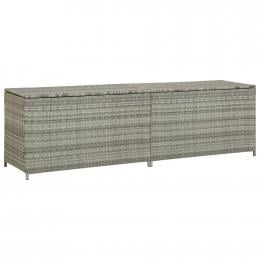 Garden Storage Box Poly Rattan 200x50x60 Cm Grey