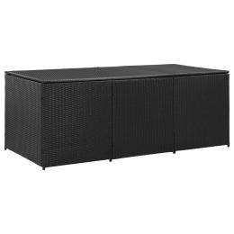 Garden Storage Box Poly Rattan 180x90x75 Cm Black