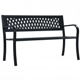 Garden Bench 125 Cm Black Steel - Diamond