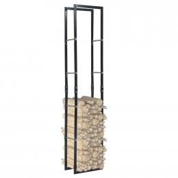 Firewood Rack Black 40x25x200 Cm Steel