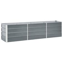 Garden Raised Bed Galvanised Steel 240x40x45cm Grey