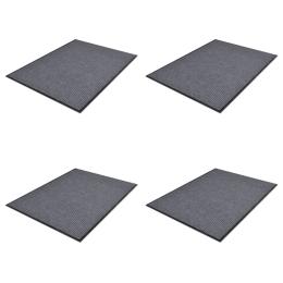 Pvc Door Mats 4 Pcs Grey 90x60 Cm