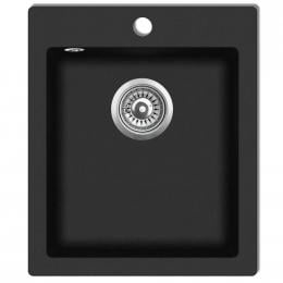 Overmount Kitchen Sink Single Basin Granite Black