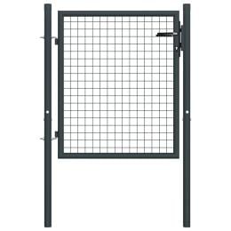 Mesh Garden Gate Galvanised Steel 100x125 Cm Grey