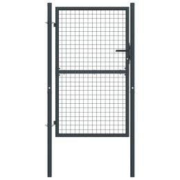 Mesh Garden Gate Galvanised Steel 100x200 Cm Grey
