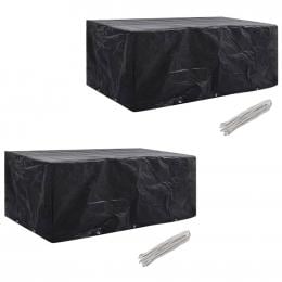 Garden Furniture Covers 2 Pcs Poly 8 Person 10 Eyelets 229x113cm