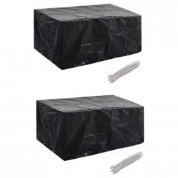 Garden Furniture Covers 2 Pcs 4 Person Poly 8 Eyelets 180x140cm