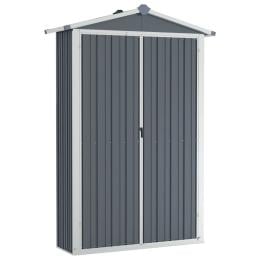 Garden Shed Grey 107.5x46x183 Cm Galvanised Steel