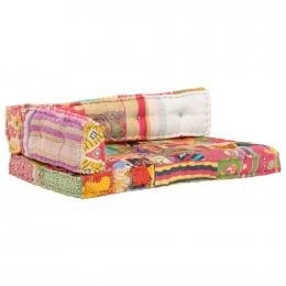 Multicolour Fabric Sofa Cushion  Patchwork