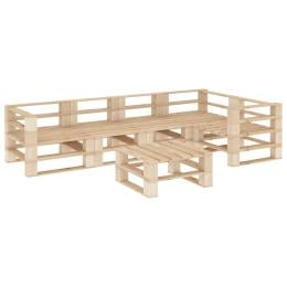 6 Piece Lounge Set Pallets Wood