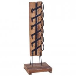 Wine Rack For 6 Bottles 35x35x100 Cm Solid Teak Wood