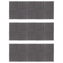Decking Tiles 30 Pcs Grey Wash 30x30 Cm Solid Acacia Wood