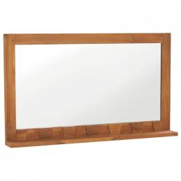 Wall Mirror With Shelf 100x12x60 Cm Solid Teak Wood