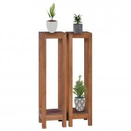 Plant Stands 2 Pcs 25x25x100 Cm Solid Teak Wood