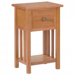 Magazine Bedside Table With Drawer 35x27x55cm Solid Oak Wood
