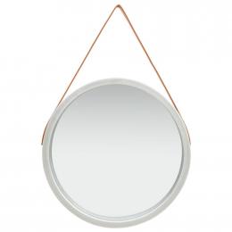 Wall Mirror With Strap 60cm Silver