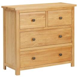 Chest Of Drawers 80x35x75cm Solid Oak Wood