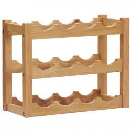 Wine Rack For 12 Bottles 47x21x36cm Solid Oak Wood