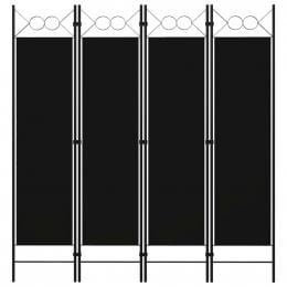 4-panel Room Divider  160x180 Cm Black