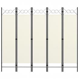 5-panel Room Divider Cream White 200x180 Cm