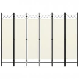 6-panel Room Divider Cream White