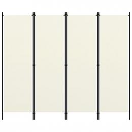 4-panel Room Divider Cream White 200x180 Cm