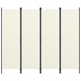 4-panel Room Divider Cream White 200x180 Cm