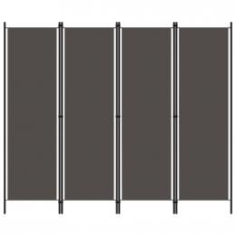 Anthracite 4-panel Room Divider  200x180 Cm