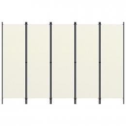 5-panel Cream White Room Divider  250x180 Cm