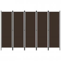 Brown 5-panel Room Divider  250x180 Cm