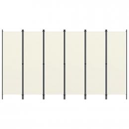 6-panel Room Divider Cream White 300x180 Cm