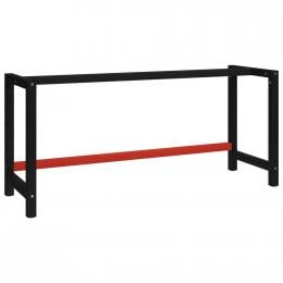 Work Bench Frame Metal 175x57x79cm Black Red