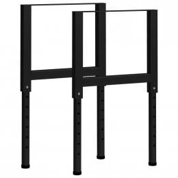 Adjustable Work Bench Frames 2 Pcs Metal 55x(69-95.5)cm Black